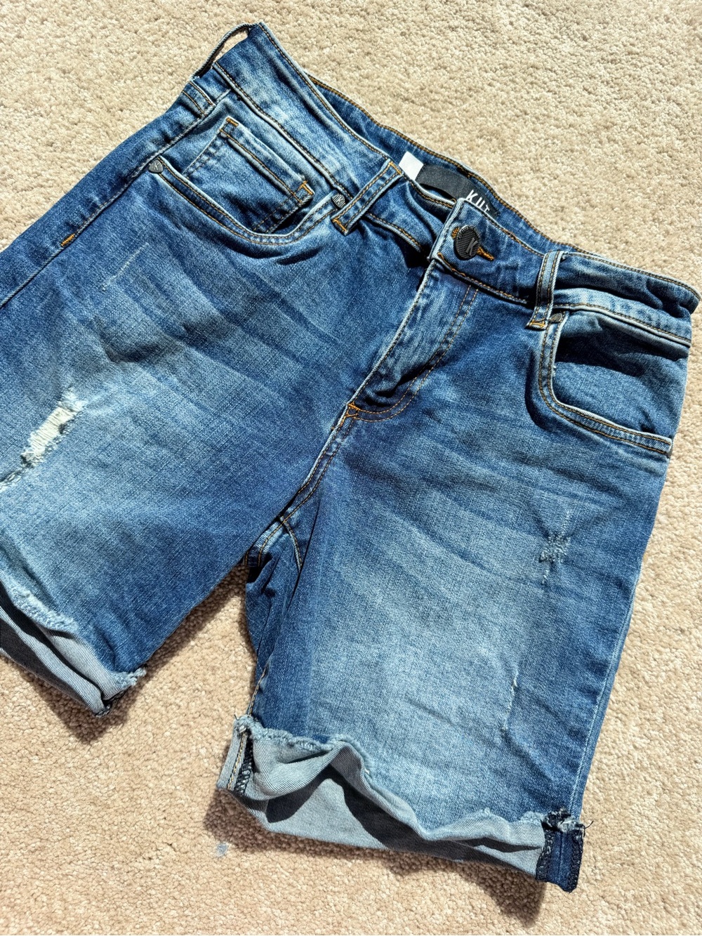 Kut from the Kloth Faded Blue Distressed Jean shorts